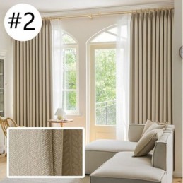 Cortinas Opacas De Jacquard Con Hojas Para Sala De Estar