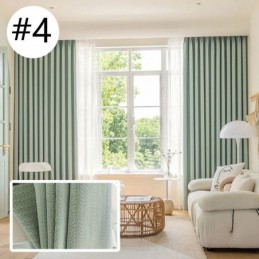 Cortinas Opacas De Jacquard Con Hojas Para Sala De Estar