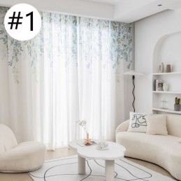 Cortina De Gasa Con Estampado De Vid, Hecha A Medida, Estampada, Para Sala De Estar Y Dormitorio