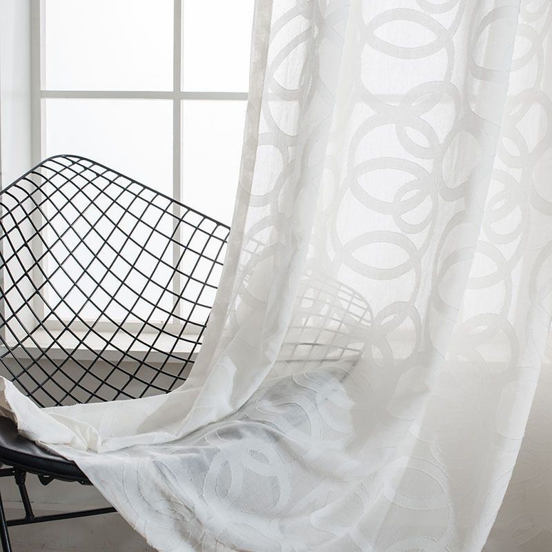 Cortinas De Tul Blanco Modernas De Gasa Transparente, Hechas A Medida Para Sala De Estar Y Dormitorio.