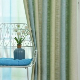 Cortina Semiopaca Sencilla Hecha A Medida Con Estampado De Rayas De Colores Para Sala De Estar