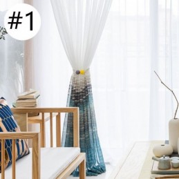 Cortina Transparente De Estilo Nórdico, Hecha A Medida, Estampada, De Gasa, Para Sala De Estar Y Dormitorio.