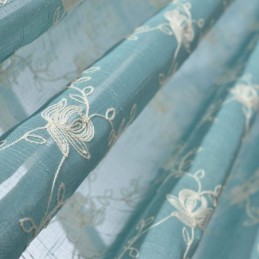 Cortinas De Gasa Bordadas Con Estampado De Plantas, Para Sala De Estar Y Dormitorio, Hechas A Medida.
