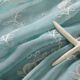 Cortinas De Gasa Bordadas Con Estampado De Plantas, Para Sala De Estar Y Dormitorio, Hechas A Medida.