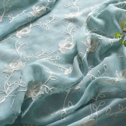 Cortinas De Gasa Bordadas Con Estampado De Plantas, Para Sala De Estar Y Dormitorio, Hechas A Medida.