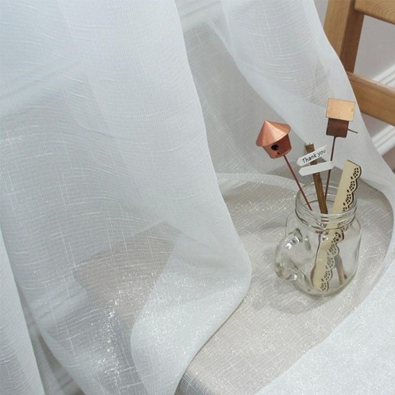 Elegante Cortina Transparente Hecha A Medida, Cortina De Tul De Color Liso Para Sala De Estar Y Dormitorio