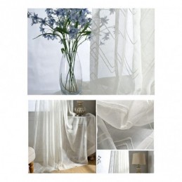 Cortinas Blancas Transparentes Bordadas Para Ventanas, Cortinas Hechas A Medida, Cortinas Para Sala De Estar Y Dormitorio