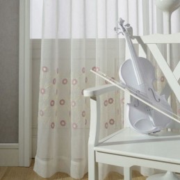 Cortina De Tul Bordada Nórdica, Hecha A Medida, Con Diseño Floral, Para Sala De Estar