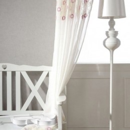 Cortina De Tul Bordada Nórdica, Hecha A Medida, Con Diseño Floral, Para Sala De Estar