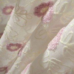 Cortina De Tul Bordada Nórdica, Hecha A Medida, Con Diseño Floral, Para Sala De Estar