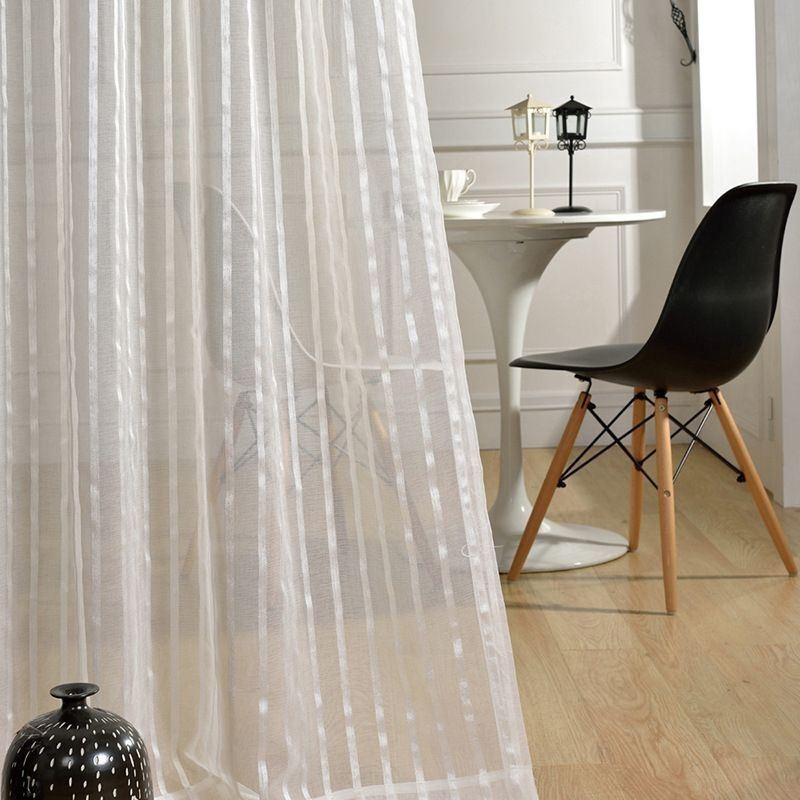Elegante Cortina De Tul Blanco Hecha A Medida, Cortina Transparente Para Sala De Estar Y Dormitorio