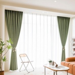 Cortinas Nórdicas Opacas De Color Liso Para Sala De Estar