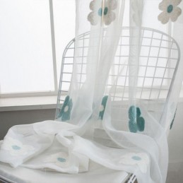 Cortina Bordada Transparente Hecha A Medida, Decorativa, Floral, Para Sala De Estar Y Dormitorio.