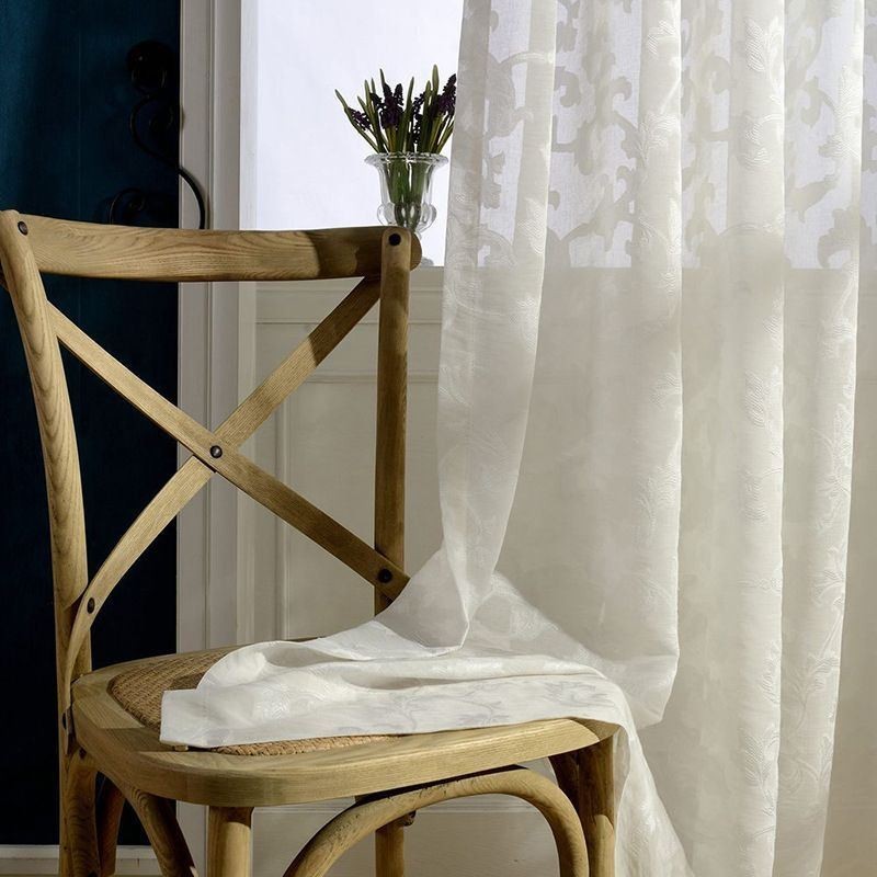 Cortina Transparente De Tul Blanco Puro Hecha A Medida Para Sala De Estar Y Dormitorio