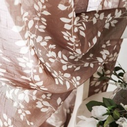 Cortina Transparente Estampada Simplicity, Hecha A Medida, Con Hojas De Tul Para Sala De Estar.