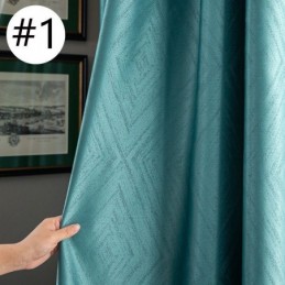 Cortinas Opacas De Jacquard Geométrico Para Sala De Estar