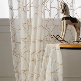 Cortina De Tul Bordada Moderna, Hecha A Medida, De Gasa Transparente Para Sala De Estar