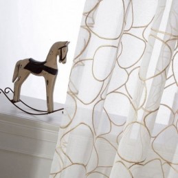 Cortina De Tul Bordada Moderna, Hecha A Medida, De Gasa Transparente Para Sala De Estar