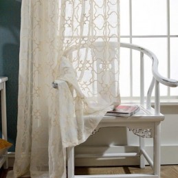 Cortina Bordada Nórdica Hecha A Medida, Cortina De Algodón Transparente Para Sala De Estar Y Dormitorio