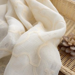 Cortina Bordada Nórdica Hecha A Medida, Cortina De Algodón Transparente Para Sala De Estar Y Dormitorio