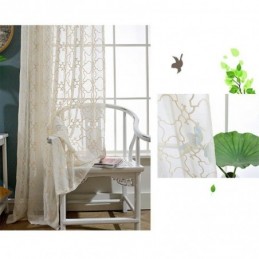 Cortina Bordada Nórdica Hecha A Medida, Cortina De Algodón Transparente Para Sala De Estar Y Dormitorio