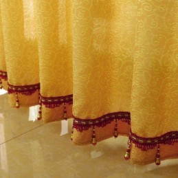 Cortina Transparente Estilo Country Americano, Hecha A Medida, Con Diseño De Flores Y Ramas De Jacquard, Para Dormitorio