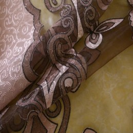 Cortina Transparente Estilo Campestre Estilo Europeo, Hecha A Medida, Con Diseño De Flores, Jacquard, Semiopaca, Para Sala De Es