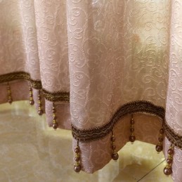 Cortina Transparente Estilo Campestre Estilo Europeo, Hecha A Medida, Con Diseño De Flores, Jacquard, Semiopaca, Para Sala De Es