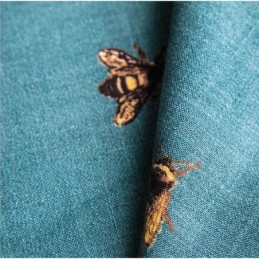 Cortina Decorativa De Lino Y Algodón, Hecha A Medida, Estilo Pastoral, Con Diseño De Abeja, Semiopaca, Para Dormitorio Infantil.