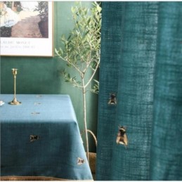 Cortina Decorativa De Lino Y Algodón, Hecha A Medida, Estilo Pastoral, Con Diseño De Abeja, Semiopaca, Para Dormitorio Infantil.