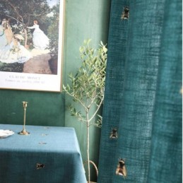 Cortina Decorativa De Lino Y Algodón, Hecha A Medida, Estilo Pastoral, Con Diseño De Abeja, Semiopaca, Para Dormitorio Infantil.