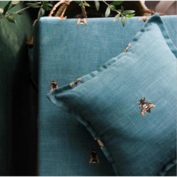 Cortina Decorativa De Lino Y Algodón, Hecha A Medida, Estilo Pastoral, Con Diseño De Abeja, Semiopaca, Para Dormitorio Infantil.