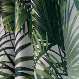 Cortina Opaca Con Estampado Tropical, Hecha A Medida, De Tul Nórdico Con Hojas Para Dormitorio
