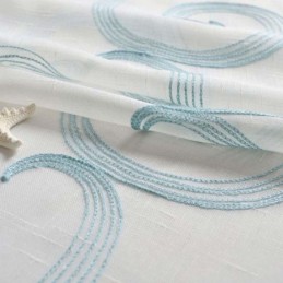 Cortinas Transparentes Transpirables Hechas A Medida Con Bordado De Nubes Auspiciosas Para Sala De Estar