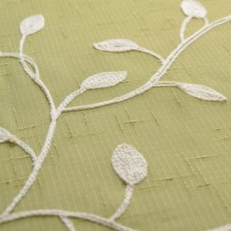 Cortina Rural Transparente Hecha A Medida, Transpirable, Con Bordado De Hojas Para Sala De Estar