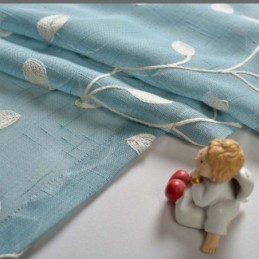 Cortina Rural Transparente Hecha A Medida, Transpirable, Con Bordado De Hojas Para Sala De Estar