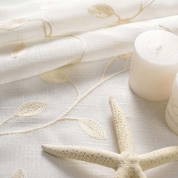 Cortina Rural Transparente Hecha A Medida, Transpirable, Con Bordado De Hojas Para Sala De Estar