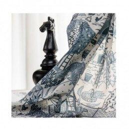 Cortina De Lino Y Algodón De Estilo Rural, Hecha A Medida, Semiopaca, Estampada, Para Ventana Salediza De Dormitorio