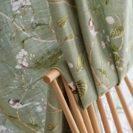 Cortina Opaca De Algodón Y Lino, Hecha A Medida, Con Impresión Americana, Transpirable, Para Ventana De Dormitorio