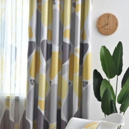 Cortina A Medida Estilo Nórdico Con Estampado De Mármol