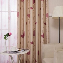 Cortinas Opacas Con Estampado De Corazones Para Sala De Estar Y Dormitorio