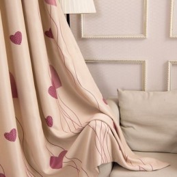 Cortinas Opacas Con Estampado De Corazones Para Sala De Estar Y Dormitorio