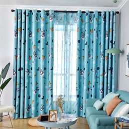 Cortina Opaca Hecha A Medida Con Estampado De Dibujos Animados Para Habitación Infantil