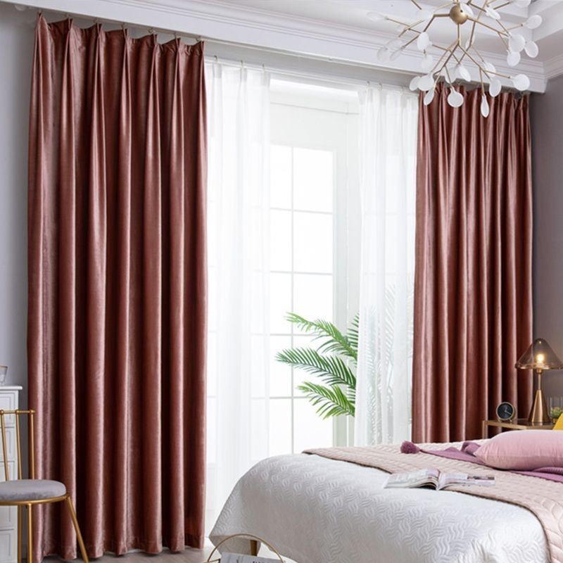 Cortina Opaca Max Hecha A Medida Cortina De Polipropileno Color Sólido Dormitorio