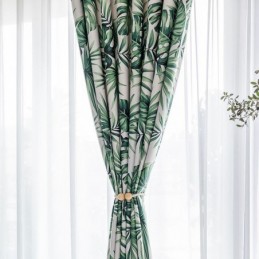 Cortina Moderna Hecha A Medida Cortina Plantas Impresión Hogar