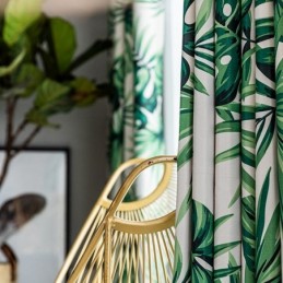 Cortina Moderna Hecha A Medida Cortina Plantas Impresión Hogar