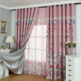 Cortinas Opacas Para Niños Con Estampado De Gatos, Encantadoras Cortinas Para Dormitorio De Niñas, Hechas A Medida.