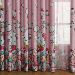 Cortinas Opacas Para Niños Con Estampado De Gatos, Encantadoras Cortinas Para Dormitorio De Niñas, Hechas A Medida.