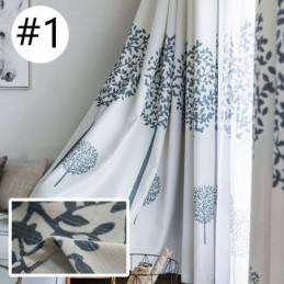 Cortina De Tela Estilo Nórdico Con Diseño De Árbol Grande, Hecha A Medida