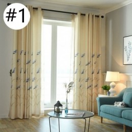 Cortina Opaca Con Estampado De Caña Estilo Pastoral, Hecha A Medida Para Sala De Estar Y Dormitorio.